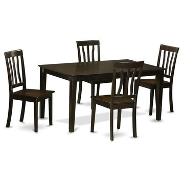 5-Piece Dining Room Set For 4, Dining Table And 4 Wood Dining Chairs