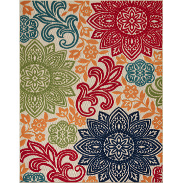 Omalley Modern Floral Area Rug, Multi-Color, 7'11'' X 10'3''