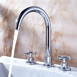 Classic Brass Bathroom Sink Faucet Widespread T0772 - Bathroom Sink Faucets