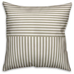 DDCG - Tan Stripes 18x18 Throw Pillow - With a touch of rustic, a dash of industrial, and a pinch of modern elegance, this throw pillow helps you create a warm and welcoming space in your home. The durable fabric of this item ensures it lasts a long time in your home. The result is a quality crafted product that makes for a stylish addition to your home.