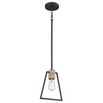 Quoizel - Quoizel Brockton One Light Mini Pendant BRT1507GK - One Light Mini Pendant from Brockton collection in Grey Ash finish. Number of Bulbs 1. Max Wattage 100.00 . No bulbs included. With open framework and weathered styling, the Brockton comes farmhouse-approved. The grey ash finish of the thin metal body pairs perfectly with the whitewash finish of the faux wood accents. Vintage filament bulbs provide soft, ambient light in this rustic charmer. No UL Availability at this time.