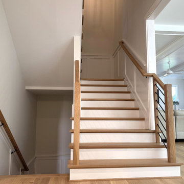 Project #140 | White Oak Staircase with Horizontal Bar Rail