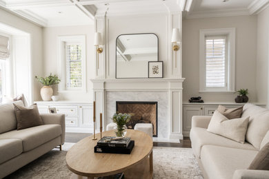 Living room - transitional living room idea in Montreal
