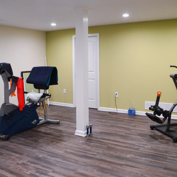 Finished Basement in Canton, MI with Workout Area and Extra Bathroom