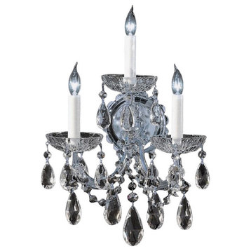 Maria Theresa 3 Light Spectra Crystal Chrome Sconce