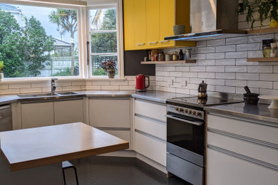 Black White and Yellow Kitchen