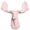 Mini Faux Moose Head Wall Mount, Cameo Pink