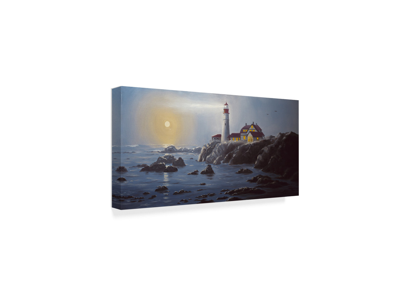 "Lighthouse" by D. Rusty Rust, Canvas Art, 32"x16" - Beach Style ...