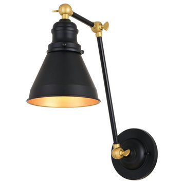 Alexis 6" Adjustable Wall Light Oil Rubbed Bronze and Satin Gold