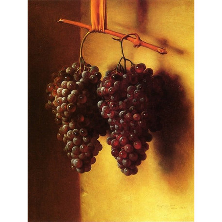 Tile Mural, Bunches of Grapes By Andrew John Henry Way Ceramic, Ceramic, Glossy