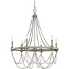 Beverly Chandelier - French Washed Oak, Distressed White Wood, 6