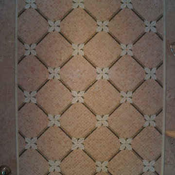 Mosaic mural in Tea Rose Marble