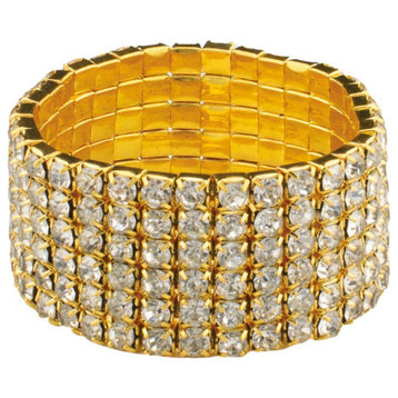 Sparkles Home Rhinestone Elastic Napkin Ring (Set of 4) - Gold