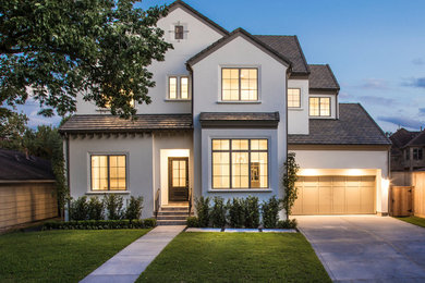 Transitional exterior home idea in Houston