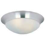 Maxim Lighting International - Essentials 3-Light Flush Mount, Satin Nickel, Frosted - Shed some light on your next family gathering with the Essentials Flush Mount. This 3-light flush-mount fixture is beautifully finished in satin nickel with frosted glass shades and will match almost any existing decor. Hang the Essentials Flush Mount over your dining table for a classic look, or in your entryway to welcome guests to your home.