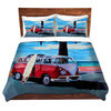 The Red Bus Vokswagon Twill Duvet Cover, Twin Duvet 68"x88"