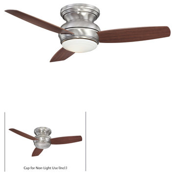 Minka Aire Traditional Concept LED Flush Mount Indoor/Outdoor Ceiling Fan, Pewter, 44"