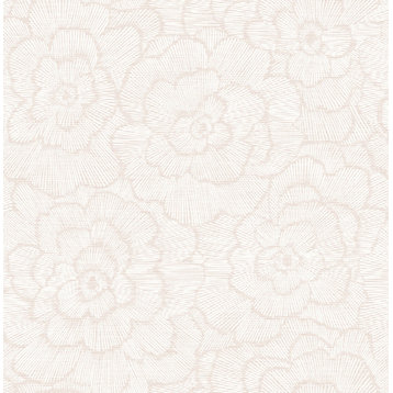 Periwinkle Pink Textured Floral Wallpaper, Bolt