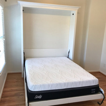 Nashville Murphy Beds Custom Built Vertical Queen Murphy Bed Cabinet in White