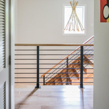 Project #71 | Modern Hickory Staircase with Horizontal Balustrade