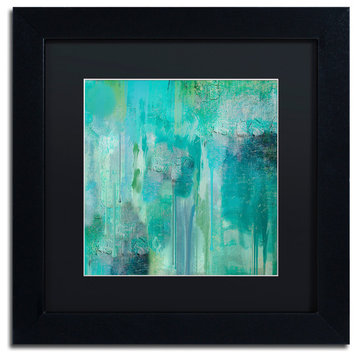 'Aqua Circumstance II' Matted Framed Canvas Art by Color Bakery