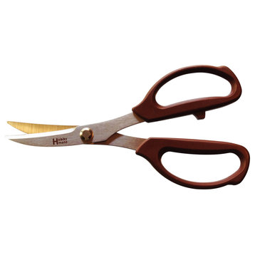 Hobby Mate Scissors With Leather Cut With Brown Handle