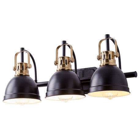 3-Light Industrial Wall Sconces Metal Vanity Lighting