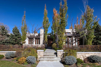 Example of a trendy exterior home design in Calgary