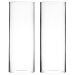 Vase Market - Glass Chimney Shade Hurricane Candle Holder Tube Taper, 6"x14", Set of 12 - Outer Opening: 6 Inches Diameter