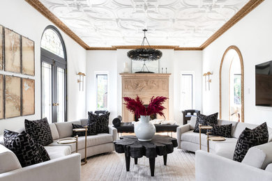 Inspiration for a mediterranean living room remodel in Indianapolis