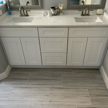 Modern Kitchen and Bath Remodel Done in Polar White