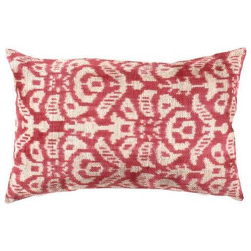 Canvello Handmade Turkish Silk Velvet Ikat pillow 16"x24"
