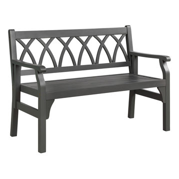 Indoor/Outdoor Two Seater Elegant Wood Bench- Black