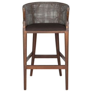 Lilly Bar Stool Brown Brown Cushion Set of 2