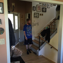 Tri Level with wall by railing