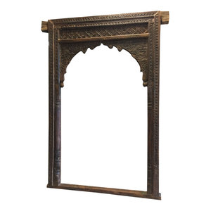 Mogulinterior - Consigned Antique Architectural Spanish-Style Archway, Teak Hand-Carved - Wall Accents