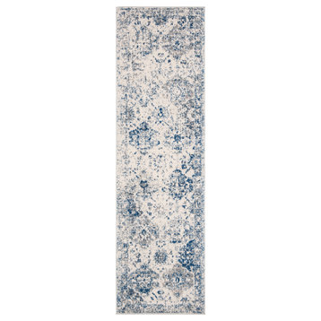 Safavieh Madison Collection MAD611 Rug, White/Royal Blue, 2'3" X 10'