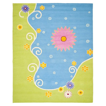 Safavieh Safavieh Kids sfk383a Kids Rug, Blue/Green, 7'0"x7'0" Square