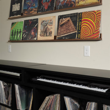 Custom Kitchen Rebuild: Dark Cabinetry, Quartz, and a Record Room Below