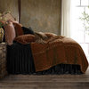 Stella Faux Silk Velvet Bedspread Set, 3PC, Black, King