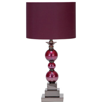 Red Glass Glam Table Lamp Set of 2 24"H