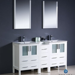 Fresca Torino 60'' Modern Double Sink Bathroom Vanity FVN62-241224WH-UNS - Bath Products