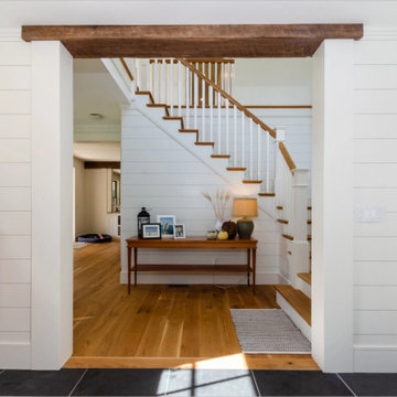 Character White Oak Plank Flooring, Entry with Staircase