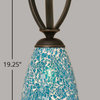 Zilo 1 Light Mini Pendant, 5.5" Turquoise Fusion Glass