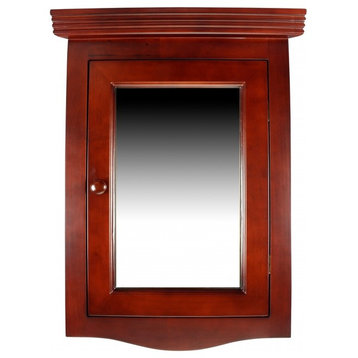 Cherry Hard Wood Bathroom Corner Wall Mount Medicine Cabinet Mirror