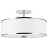 Kira Home Chloe 15" Retro Ceiling Light, White Drum Shade, LED Compatible, Round