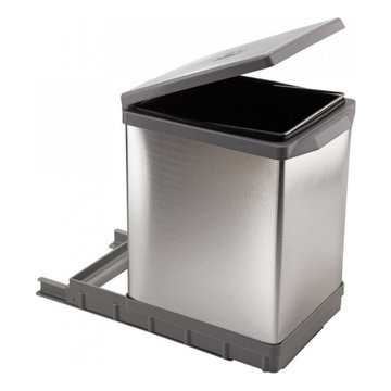 Aluminum Pull Out Trash Can TOWER, 1 bin, total capacity 18qt (17lt)