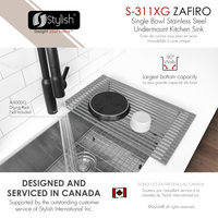 STYLISH 30" Single Bowl 16 Gauge Stainless Steel Kitchen Sink With Grid