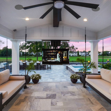 Gunite pool with amazing covered porch