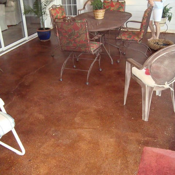 Jackson exposed aggregate, acid stained porch